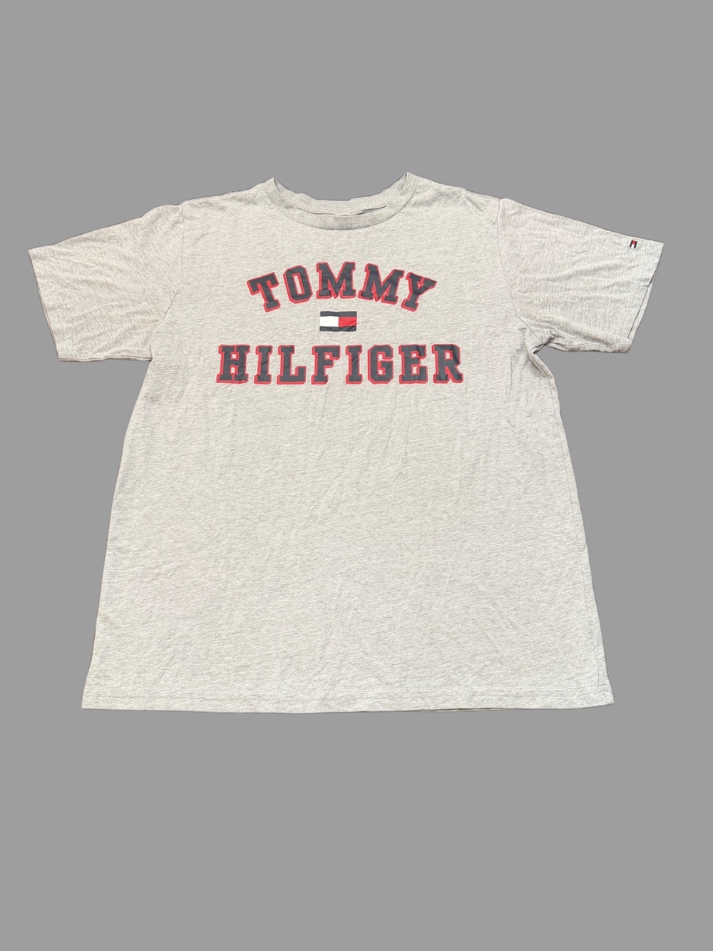 Tommy Hilfiger Cream Tee with Red and Navy Logo